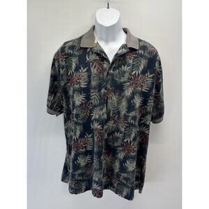 Vintage Y2K Keeler Bay Multicolored Knit Polo Dress Shirt Size Medium